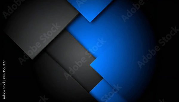 Obraz ブルーのアクセントが映えるダークトーンの抽象幾何学背景。