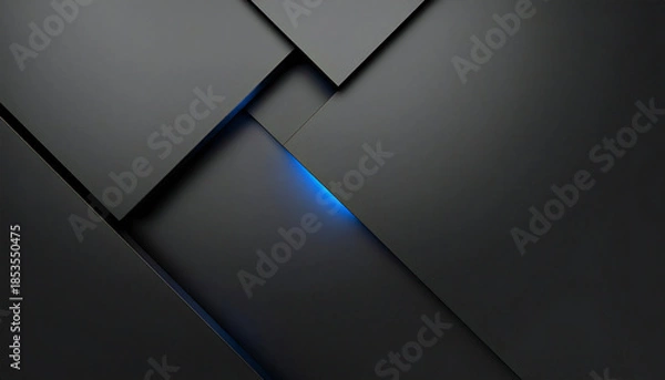 Obraz ブルーのアクセントが映えるダークトーンの抽象幾何学背景。