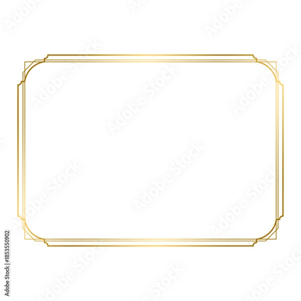 Obraz simple gold border frame.eps