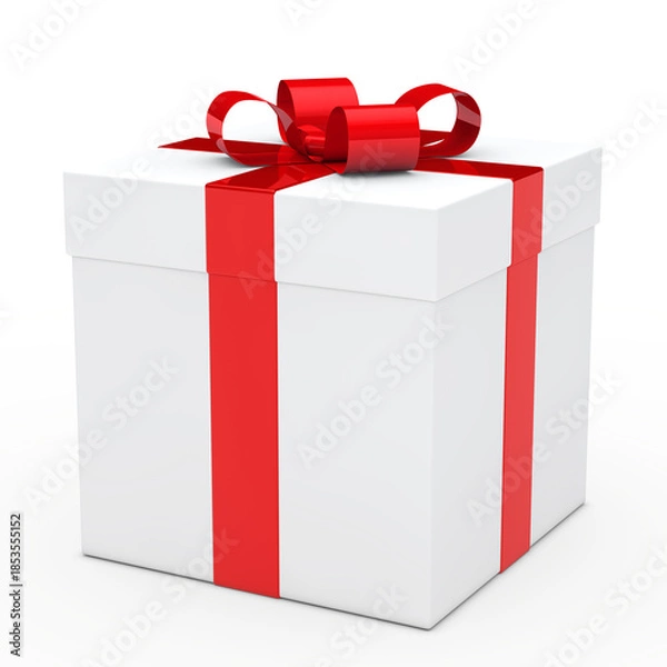 Obraz gift box red ribbon