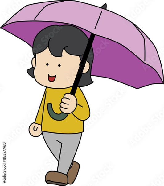 Obraz 우산 들고 걷는 사람 이미