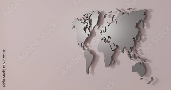 Fototapeta 3d render world map background