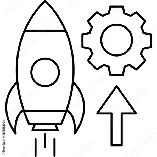 Fototapeta Startup Lineal Illustration