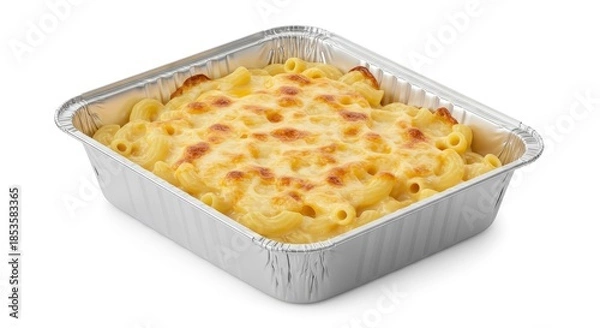 Obraz Delicious Macaroni and Cheese in Foil Container