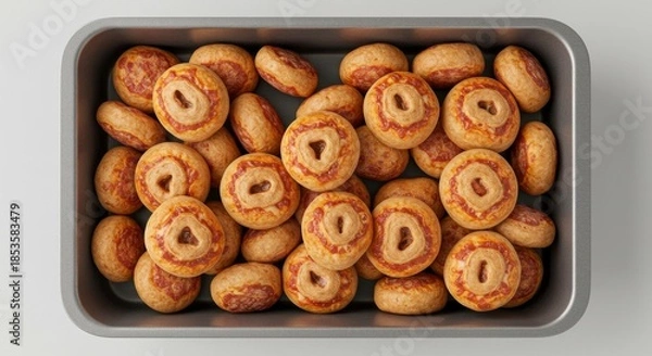 Obraz Delicious Mini Pizza Bagels in Baking Tray