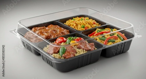 Obraz Delicious Multi-Compartment Meal Prep Container with Food