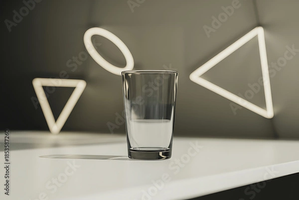 Obraz Modern Empty Glass UI Mockup with Copy Space and Dynamic Looping Background