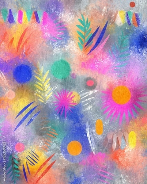 Obraz Soft boho playful marks, joyful pattern, uplifting artistic tone