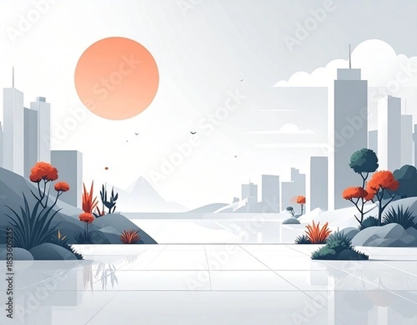 Obraz 自然　背景　都市