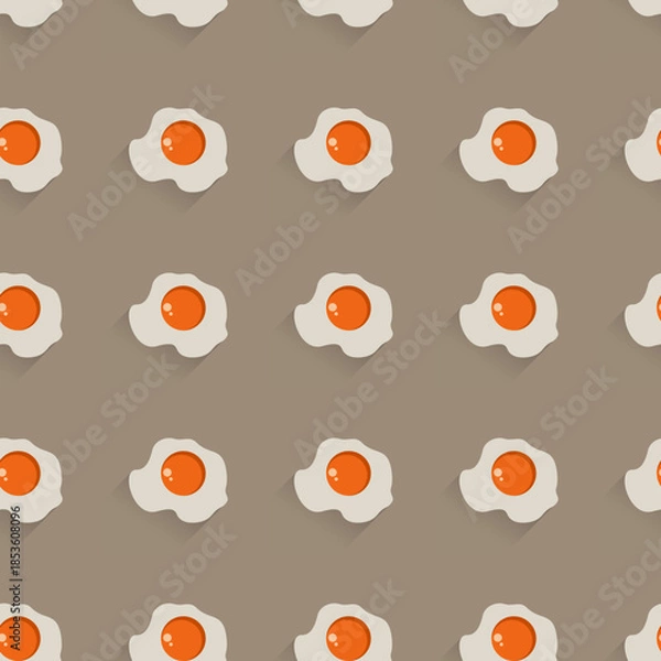 Obraz fried eggs seamless pattern background design vector illustration