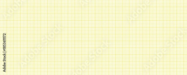Fototapeta Yellow Millimeter Grid Graph Paper. Horizontal Pattern Mat Square Background