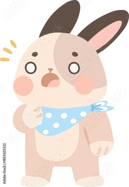 Obraz Cartoon Rabbit with Surprised Expression