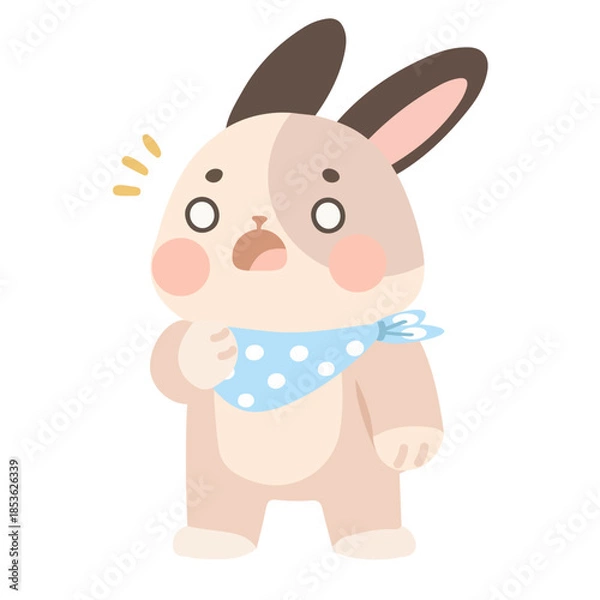 Obraz Cartoon Rabbit with Surprised Expression