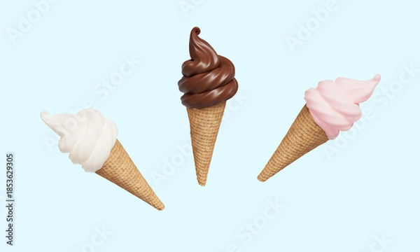 Fototapeta 소프트 아이스크림 콘 Soft Serve Ice Cream Cone