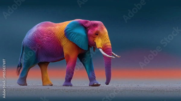 Fototapeta Rainbow Elephant  