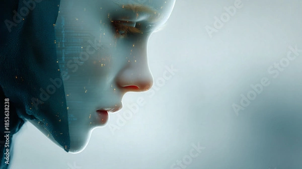 Fototapeta Digital Human Profile 