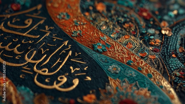 Fototapeta Ornate Arabic Calligraphy Art 