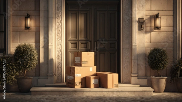 Fototapeta Packages at the Doorstep