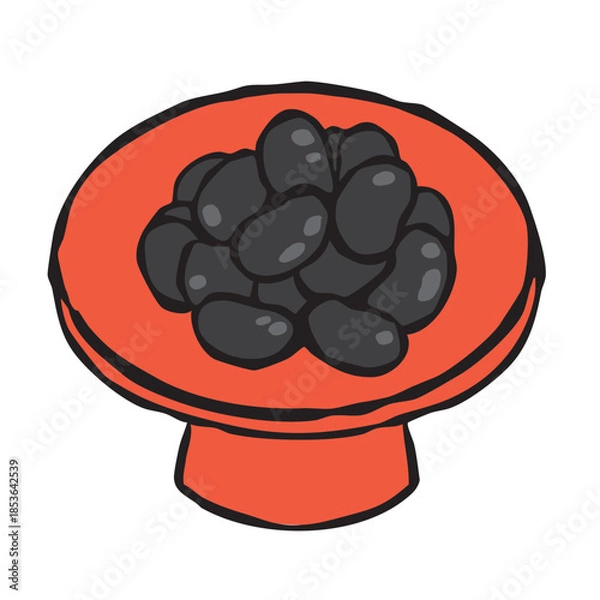 Obraz 正月料理_黒豆_金箔松葉付き