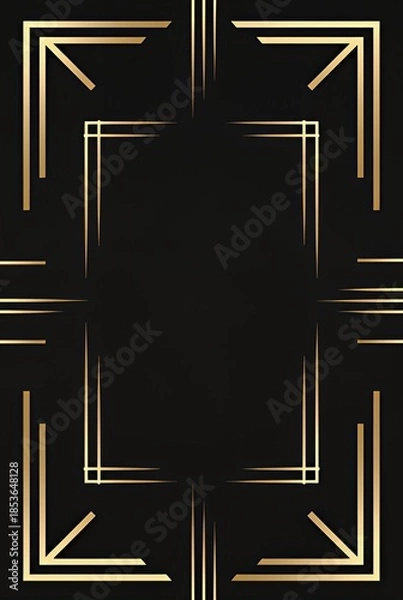 Obraz Gilded Noir Geometry: Art Deco Patterns for Modern Design