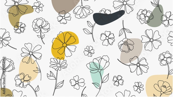 Fototapeta Seamless floral pattern background