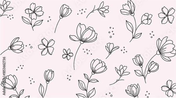 Fototapeta Seamless floral pattern background