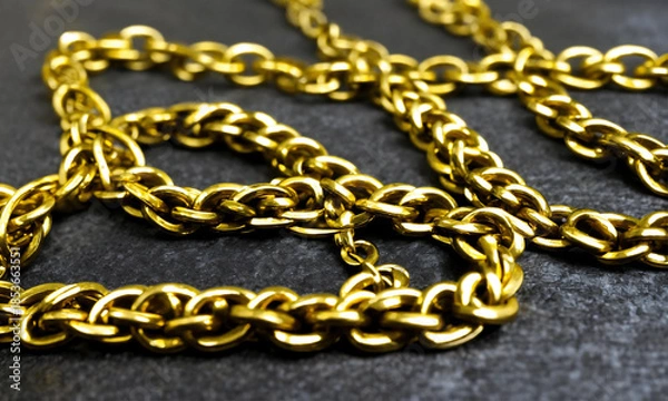 Obraz gold chain on a black background