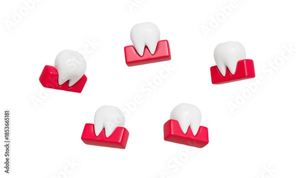 Fototapeta 건강한 구강 관리를 위한 하얀 치아와 잇몸 Healthy White Tooth and Gum for Dental Care