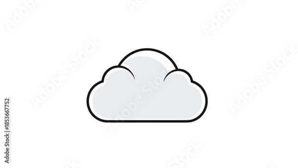 Obraz Simple Gray Cloud Icon Illustration Design.