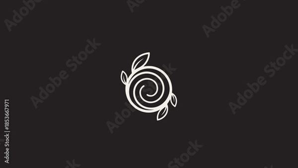 Obraz White Spiral Logo Design Element.
