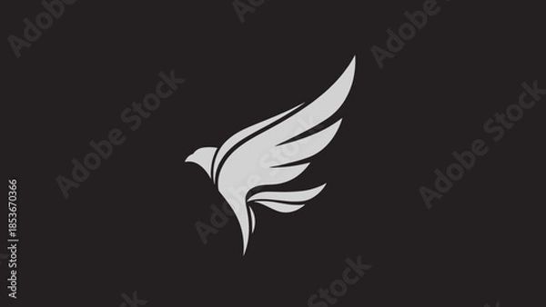 Obraz White Bird Logo Design Element Flying.