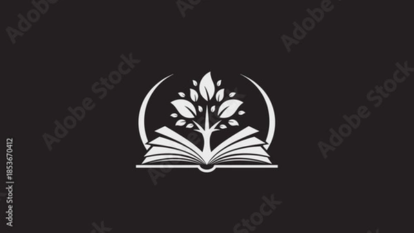 Obraz White Open Book with Growing Tree.