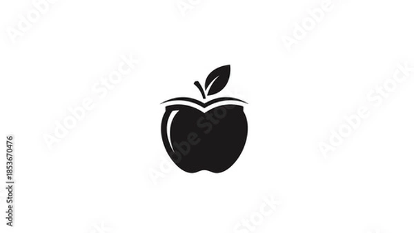 Obraz Black Apple Logo Icon Illustration Design.