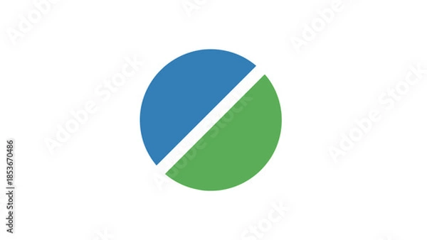 Obraz Blue and Green Pie Chart Icon.
