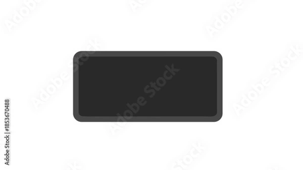 Obraz Black Rectangular Object with Rounded Corners.