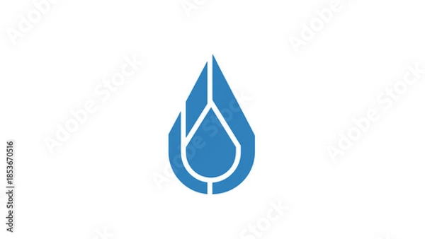 Obraz Blue Water Droplet Icon Design Element.