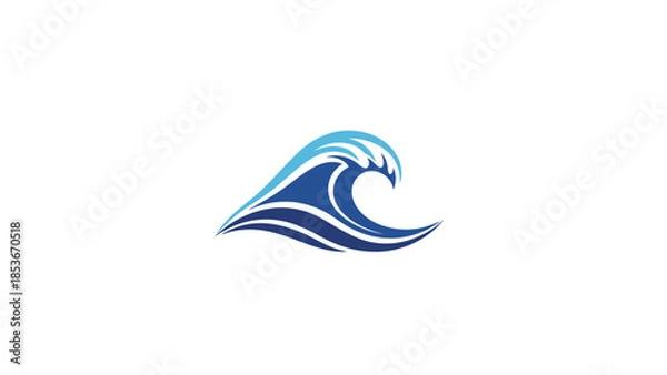 Obraz Blue Wave Iconic Logo Design Element.