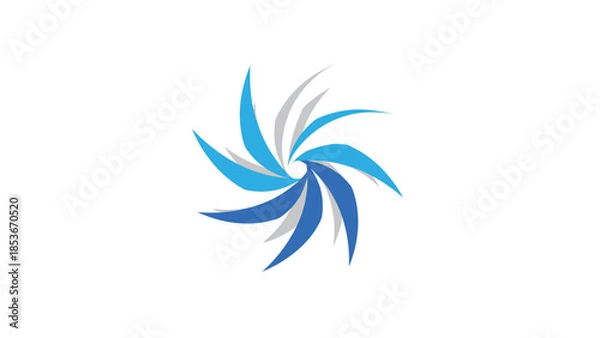 Obraz Blue Swirling Abstract Logo Design Element 1.