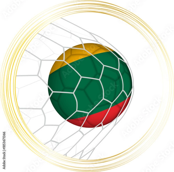 Fototapeta Lithuania Soccer Ball Hitting the Goal