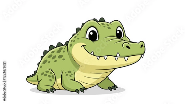 Fototapeta Cartoon Crocodile with Sharp Teeth Smiling.