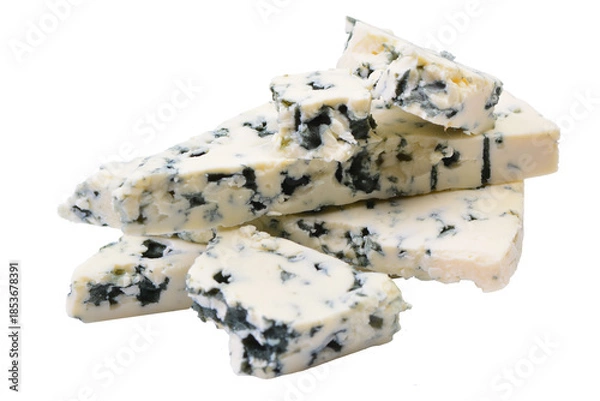 Obraz Blue cheese isolated on white