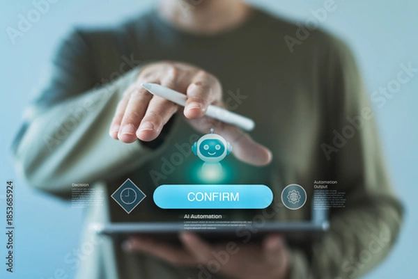Fototapeta AI Automation Confirmation Interface