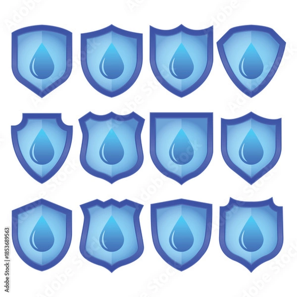 Obraz Waterproof Water Protection Shield Vector Illustration