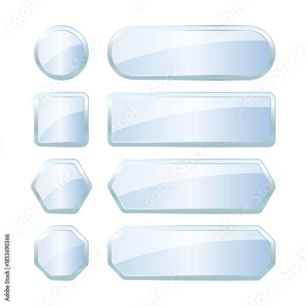 Obraz Glass Glossy Web Buttons Vector Illustration
