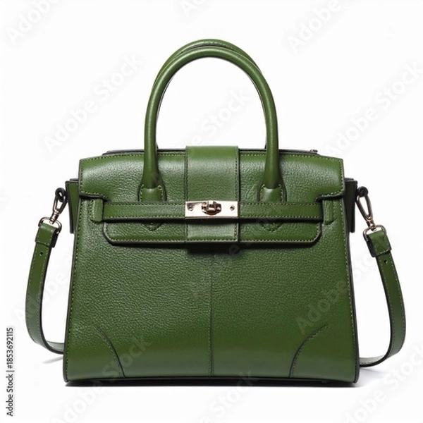 Obraz Chic Olive Green Structured Leather Satchel
