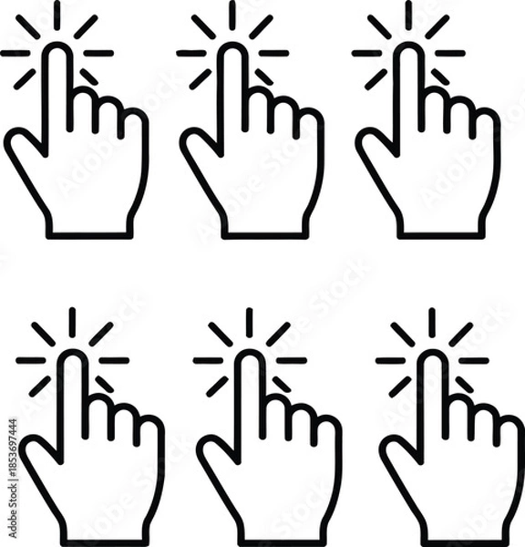 Obraz Computer mouse click cursor hand icons