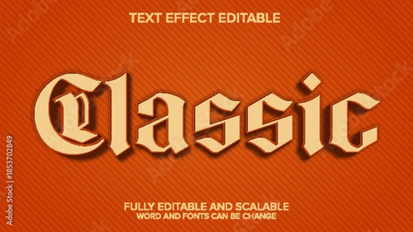 Fototapeta 3d text effect classic vector editable