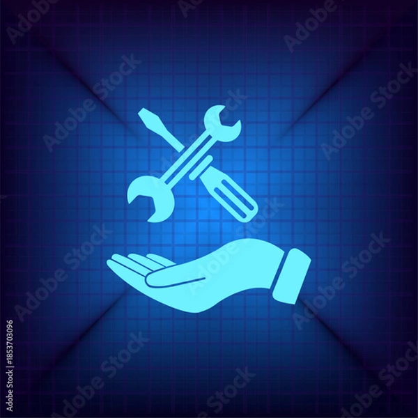 Obraz Vector illustration on a blue background