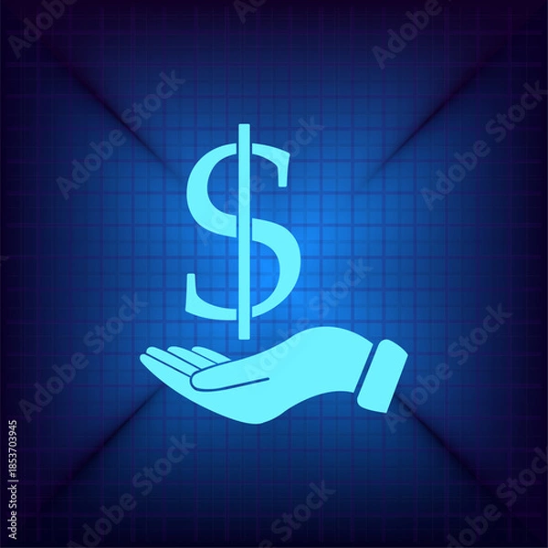 Obraz Vector illustration on a blue background