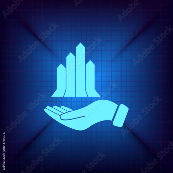 Obraz Vector illustration on a blue background